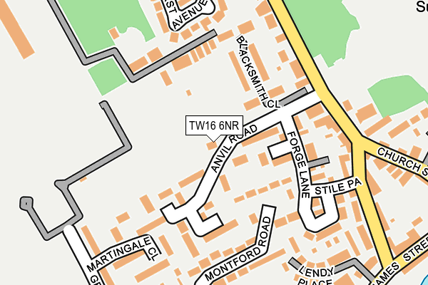 TW16 6NR map - OS OpenMap – Local (Ordnance Survey)