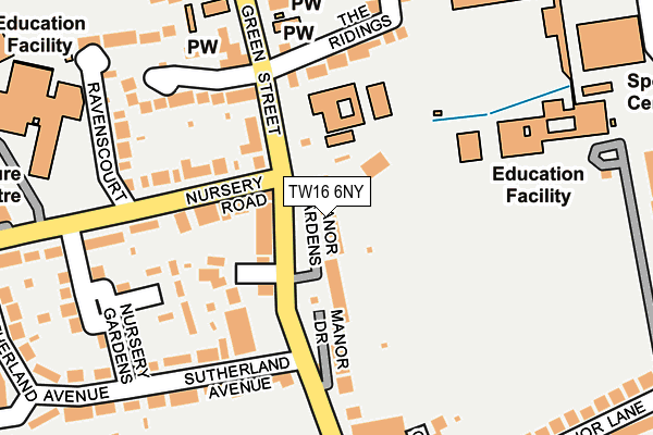TW16 6NY map - OS OpenMap – Local (Ordnance Survey)