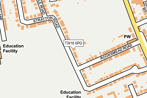 TW16 6PG map - OS OpenMap – Local (Ordnance Survey)