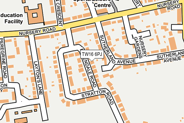 TW16 6PJ map - OS OpenMap – Local (Ordnance Survey)