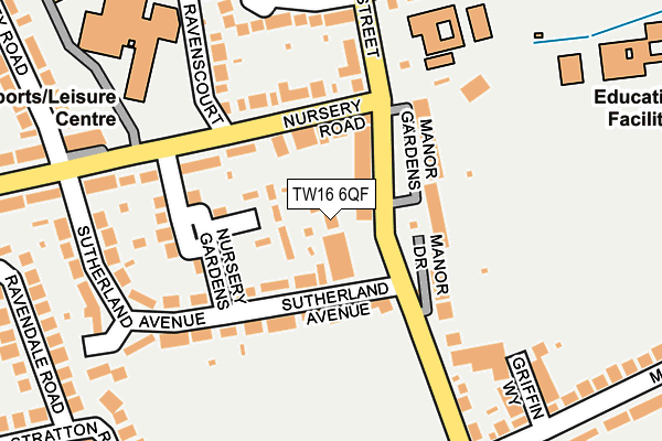 TW16 6QF map - OS OpenMap – Local (Ordnance Survey)