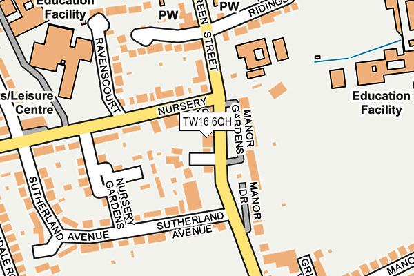 TW16 6QH map - OS OpenMap – Local (Ordnance Survey)