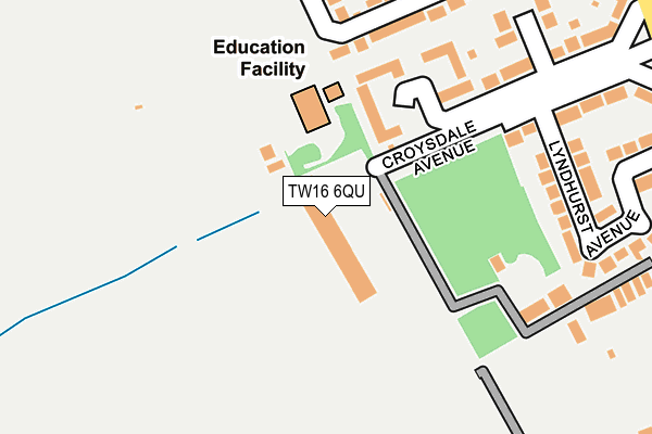 TW16 6QU map - OS OpenMap – Local (Ordnance Survey)