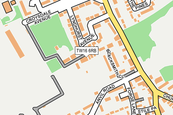 TW16 6RB map - OS OpenMap – Local (Ordnance Survey)