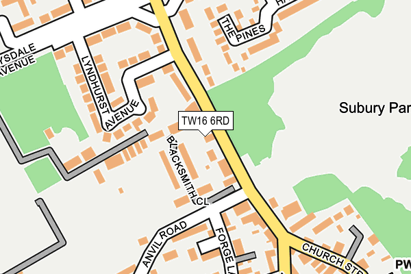 TW16 6RD map - OS OpenMap – Local (Ordnance Survey)