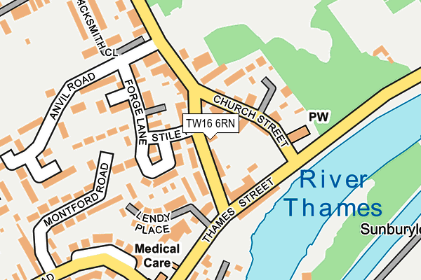 TW16 6RN map - OS OpenMap – Local (Ordnance Survey)