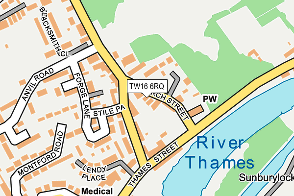 TW16 6RQ map - OS OpenMap – Local (Ordnance Survey)