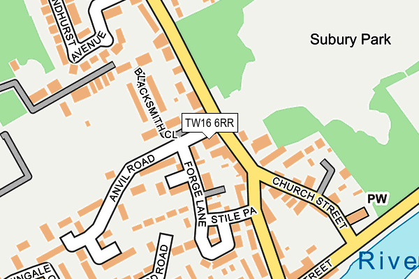 TW16 6RR map - OS OpenMap – Local (Ordnance Survey)