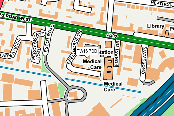 TW16 7DD map - OS OpenMap – Local (Ordnance Survey)