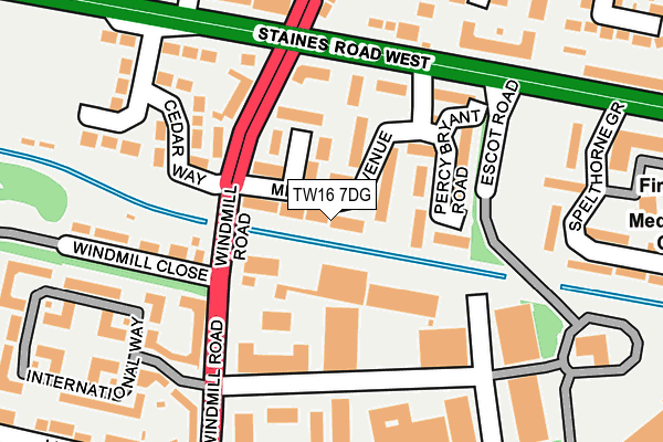 TW16 7DG map - OS OpenMap – Local (Ordnance Survey)