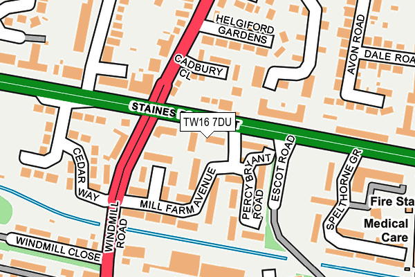 TW16 7DU map - OS OpenMap – Local (Ordnance Survey)