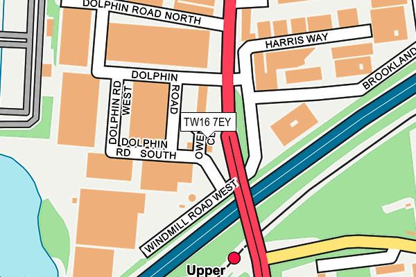TW16 7EY map - OS OpenMap – Local (Ordnance Survey)