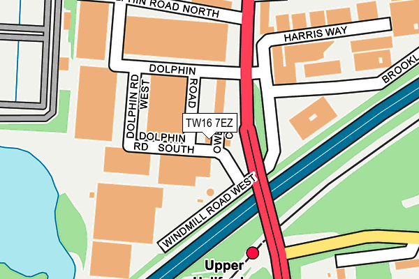 TW16 7EZ map - OS OpenMap – Local (Ordnance Survey)