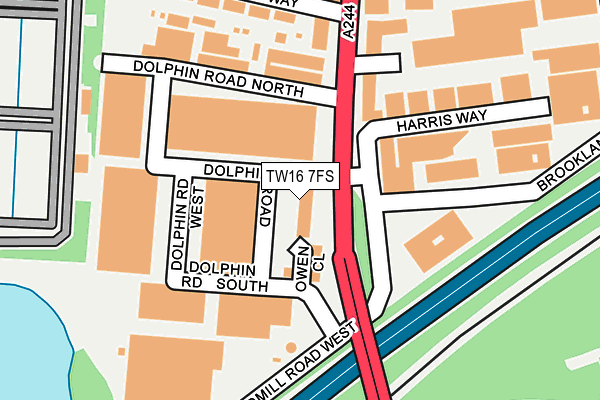 TW16 7FS map - OS OpenMap – Local (Ordnance Survey)