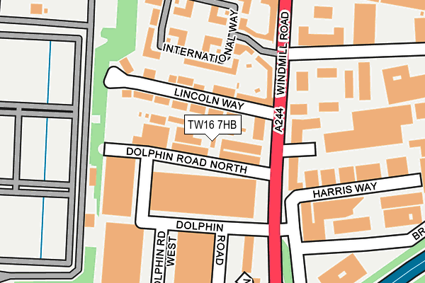 TW16 7HB map - OS OpenMap – Local (Ordnance Survey)