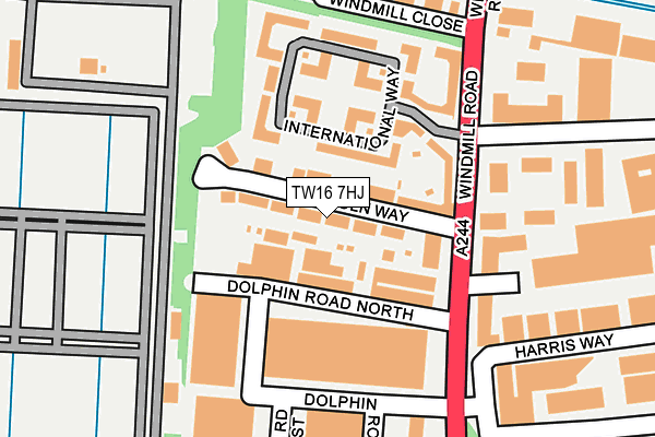 TW16 7HJ map - OS OpenMap – Local (Ordnance Survey)