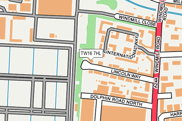 TW16 7HL map - OS OpenMap – Local (Ordnance Survey)