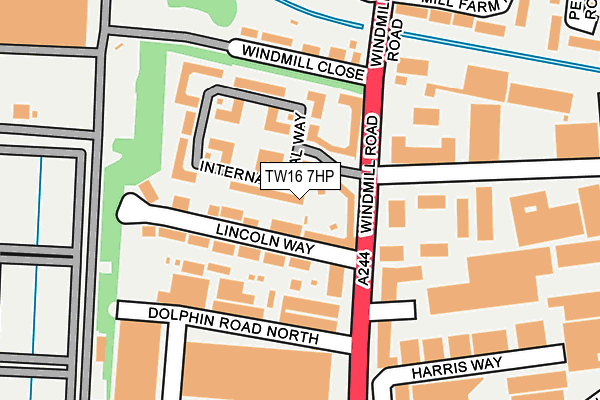 TW16 7HP map - OS OpenMap – Local (Ordnance Survey)