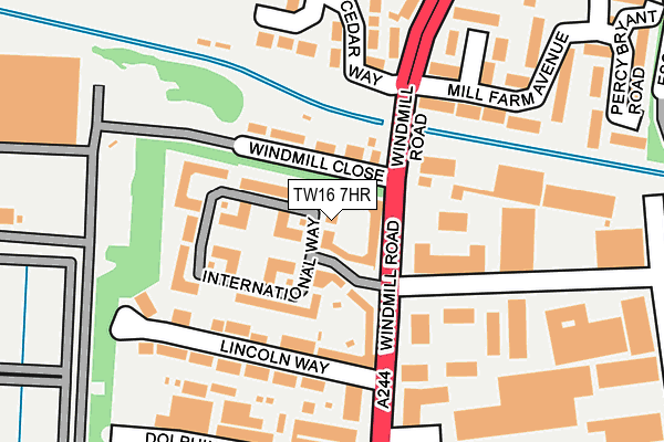 TW16 7HR map - OS OpenMap – Local (Ordnance Survey)