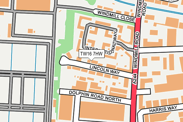 TW16 7HW map - OS OpenMap – Local (Ordnance Survey)