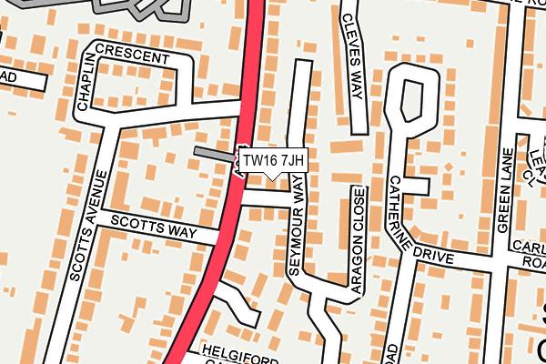 TW16 7JH map - OS OpenMap – Local (Ordnance Survey)