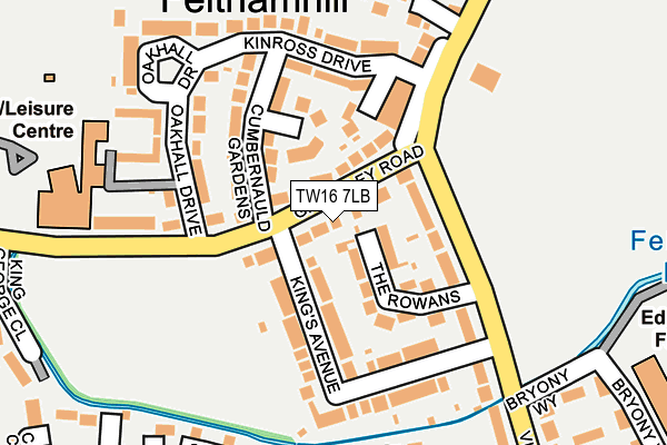 TW16 7LB map - OS OpenMap – Local (Ordnance Survey)