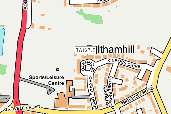 TW16 7LF map - OS OpenMap – Local (Ordnance Survey)