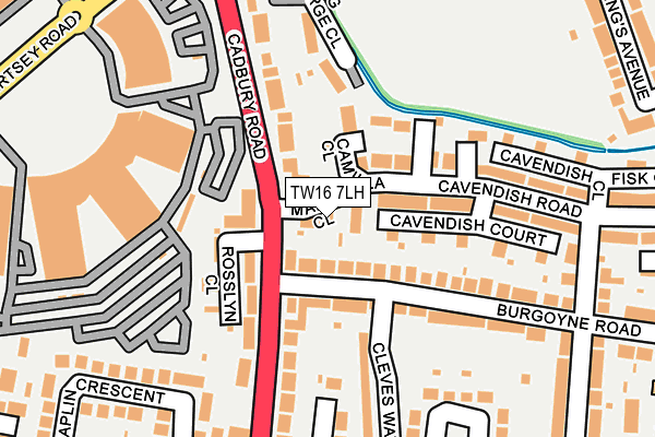 TW16 7LH map - OS OpenMap – Local (Ordnance Survey)