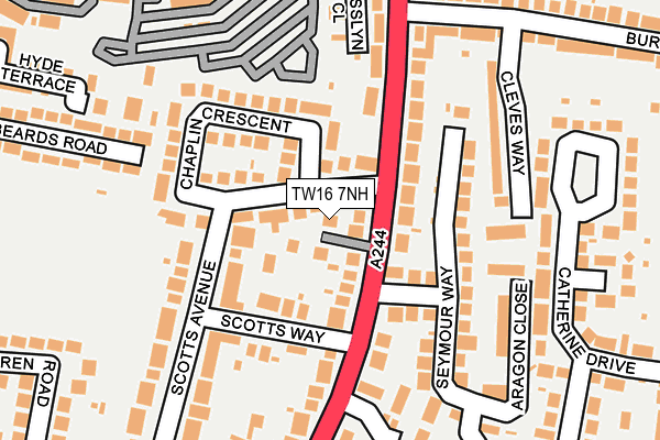 TW16 7NH map - OS OpenMap – Local (Ordnance Survey)