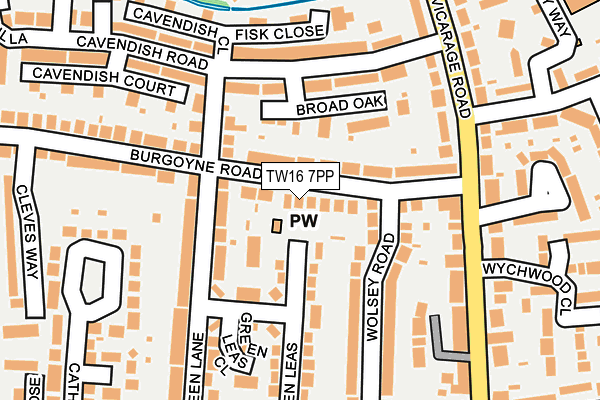 TW16 7PP map - OS OpenMap – Local (Ordnance Survey)