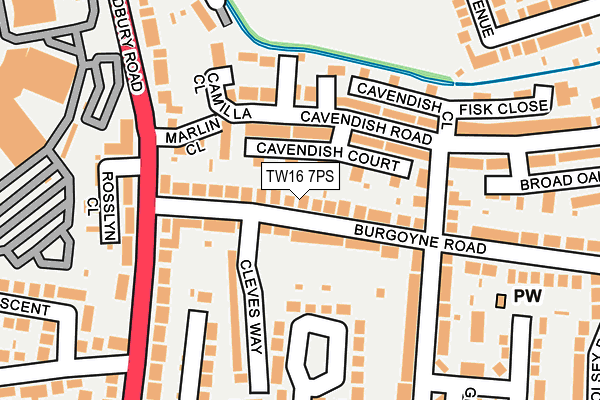 TW16 7PS map - OS OpenMap – Local (Ordnance Survey)