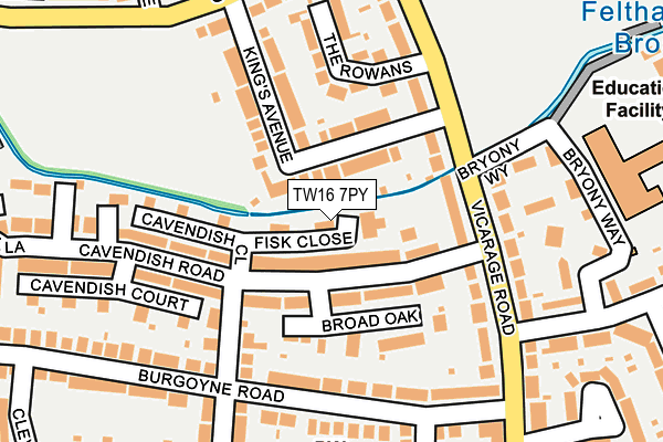 TW16 7PY map - OS OpenMap – Local (Ordnance Survey)