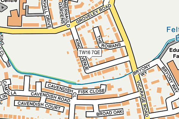 TW16 7QE map - OS OpenMap – Local (Ordnance Survey)