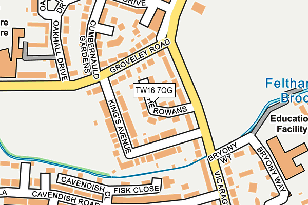 TW16 7QG map - OS OpenMap – Local (Ordnance Survey)