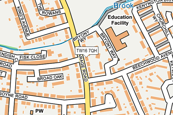 TW16 7QH map - OS OpenMap – Local (Ordnance Survey)