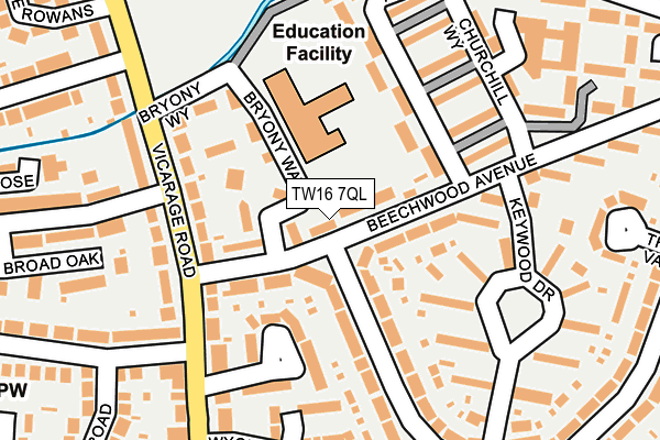 TW16 7QL map - OS OpenMap – Local (Ordnance Survey)