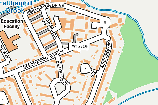 TW16 7QP map - OS OpenMap – Local (Ordnance Survey)