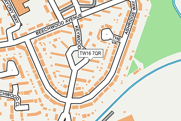 TW16 7QR map - OS OpenMap – Local (Ordnance Survey)