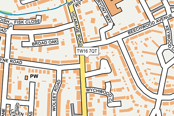 TW16 7QT map - OS OpenMap – Local (Ordnance Survey)