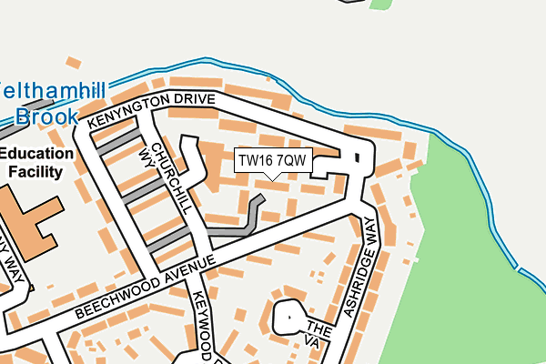 TW16 7QW map - OS OpenMap – Local (Ordnance Survey)