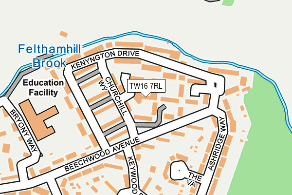 TW16 7RL map - OS OpenMap – Local (Ordnance Survey)