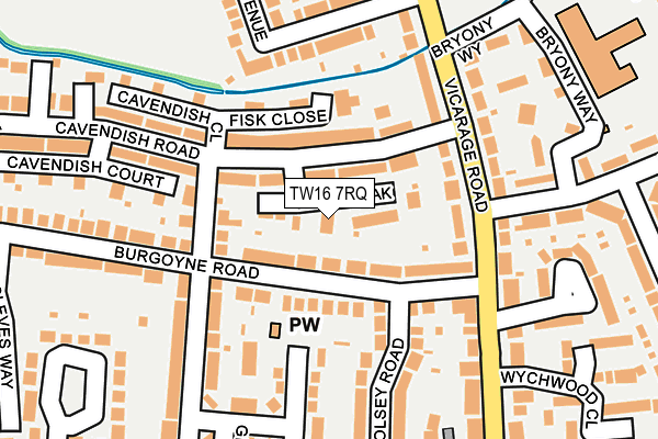 TW16 7RQ map - OS OpenMap – Local (Ordnance Survey)