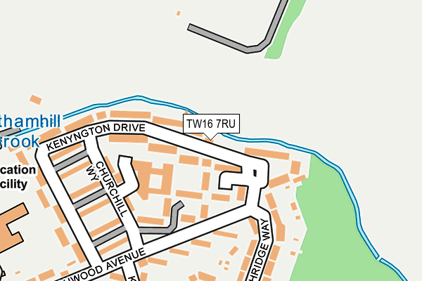 TW16 7RU map - OS OpenMap – Local (Ordnance Survey)