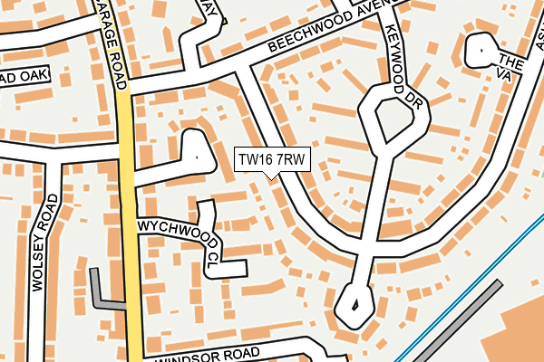 TW16 7RW map - OS OpenMap – Local (Ordnance Survey)