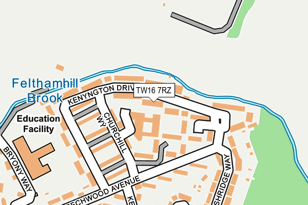 TW16 7RZ map - OS OpenMap – Local (Ordnance Survey)