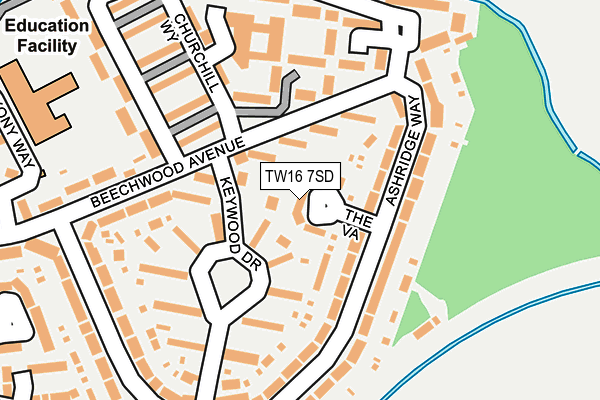 TW16 7SD map - OS OpenMap – Local (Ordnance Survey)