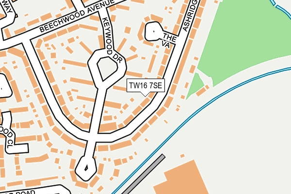 TW16 7SE map - OS OpenMap – Local (Ordnance Survey)