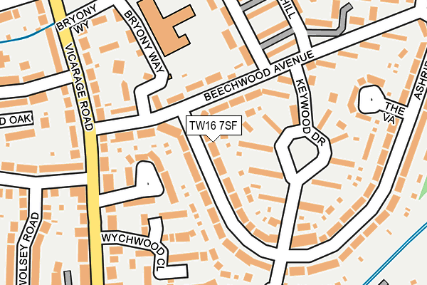 TW16 7SF map - OS OpenMap – Local (Ordnance Survey)