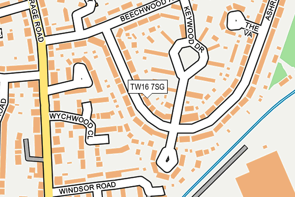 TW16 7SG map - OS OpenMap – Local (Ordnance Survey)