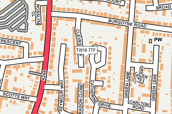 TW16 7TF map - OS OpenMap – Local (Ordnance Survey)